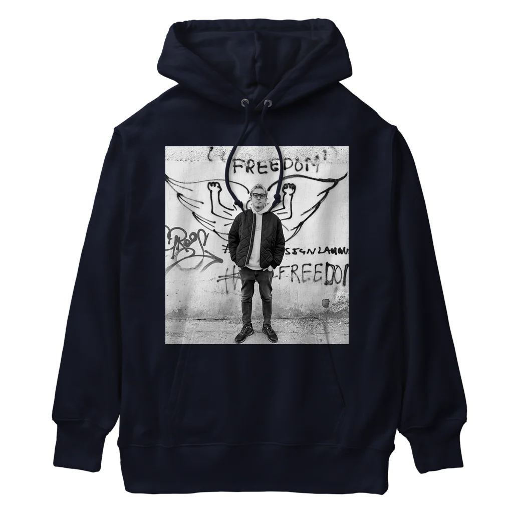 NET SHOP MEKのインドの自由の壁 モノクロver. Heavyweight Hoodie