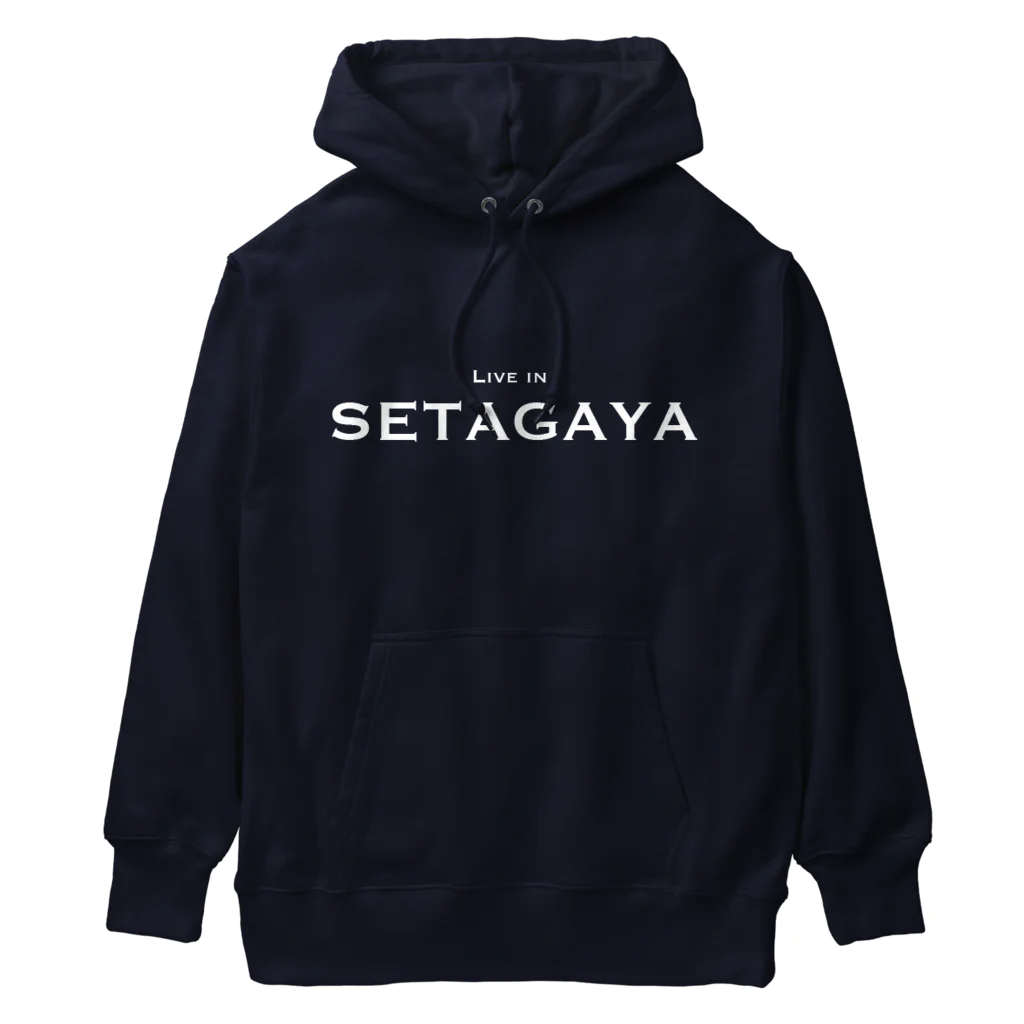 せたが屋さんの世田谷グッズ　ホワイトlive in setagaya ロゴ Heavyweight Hoodie