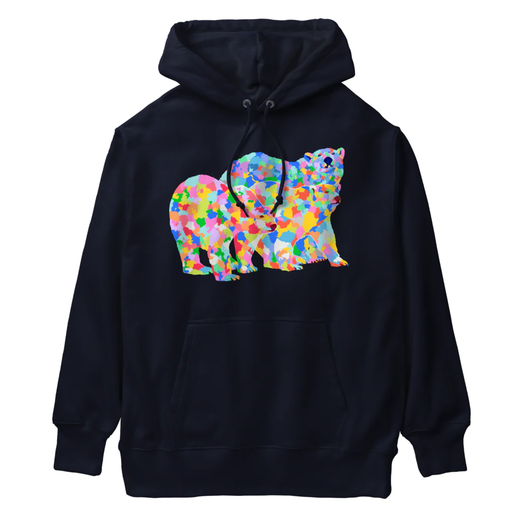 meiroのカラフルなシロクマ Heavyweight Hoodie