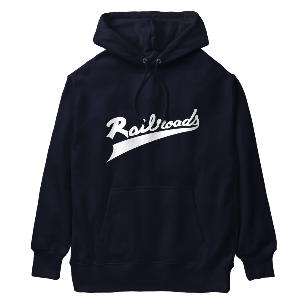 PoooompadoooourのRailroadsロゴタイプ　しろ Heavyweight Hoodie