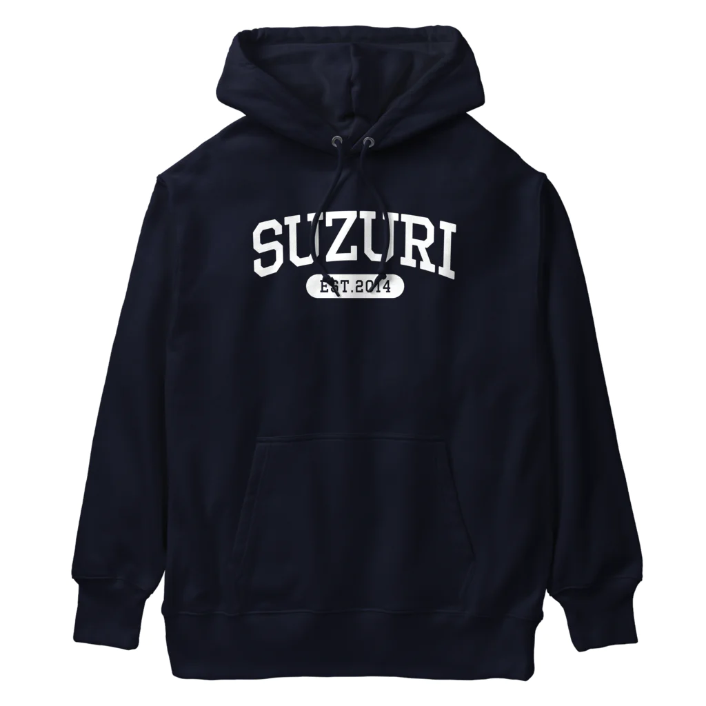 忍者スリスリくんのSUZURI University (White) Heavyweight Hoodie