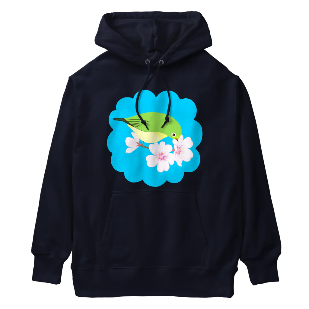 LalaHangeulの桜とメジロさん Heavyweight Hoodie