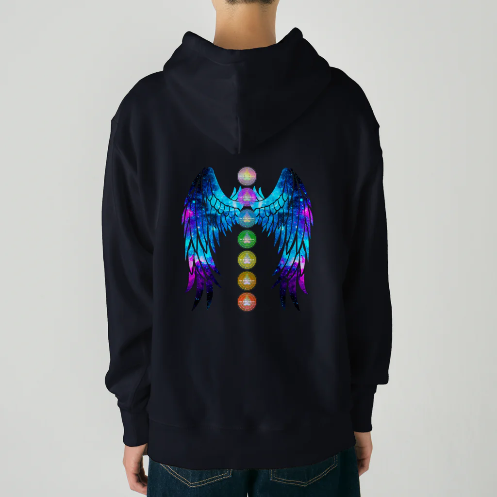 💖宇宙整体♪🌈♪こころからだチャンネル♪💖のあーよかった宇宙光七色曼荼羅with angel cakra balance Heavyweight Hoodie