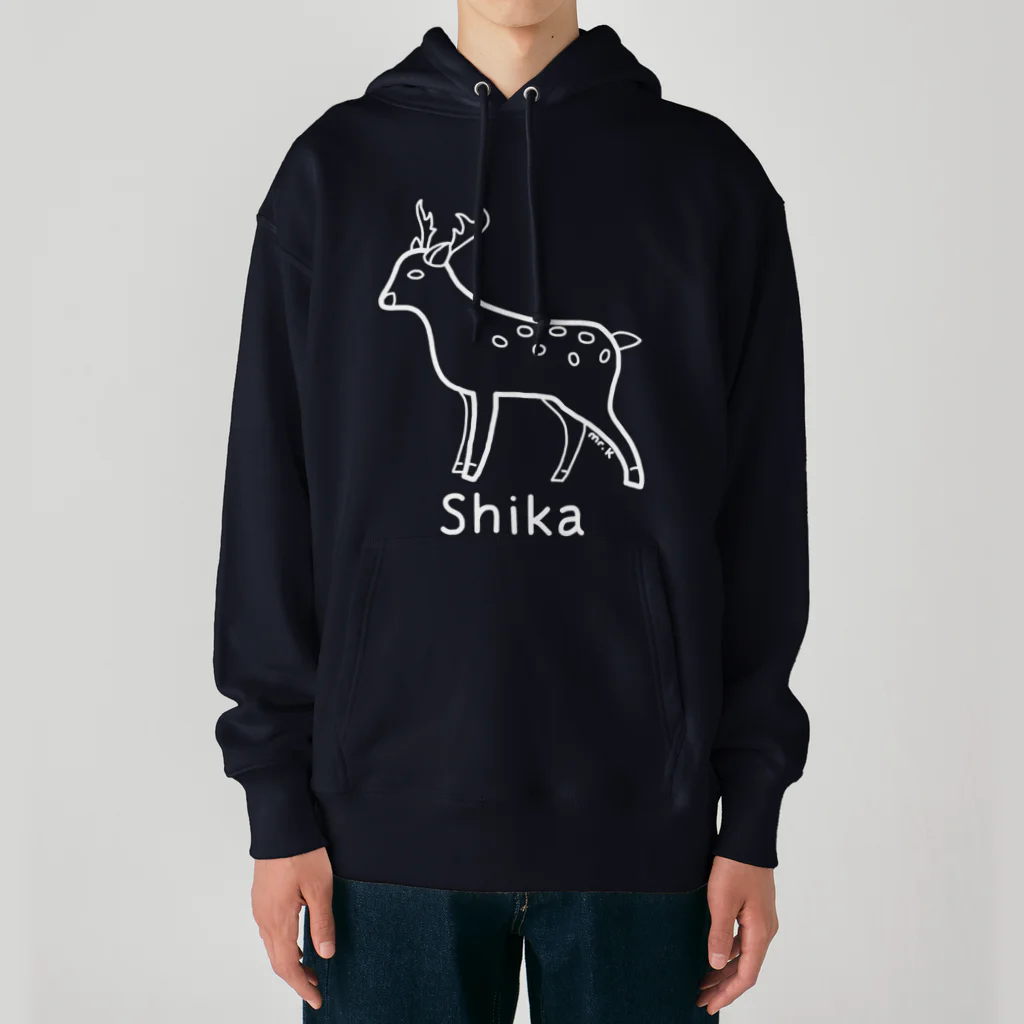 MrKShirtsのShika (シカ) 白デザイン ヘビーウェイトパーカー