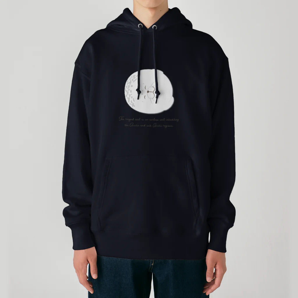 chiho_seal_shopのスヤスヤ ワモンアザラシ sleeping ringed seal Heavyweight Hoodie