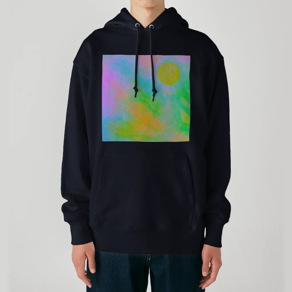 水草のサイケデリックな満月 Heavyweight Hoodie