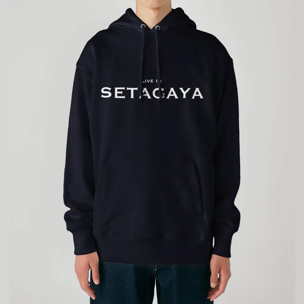 せたが屋さんの世田谷グッズ　ホワイトlive in setagaya ロゴ Heavyweight Hoodie