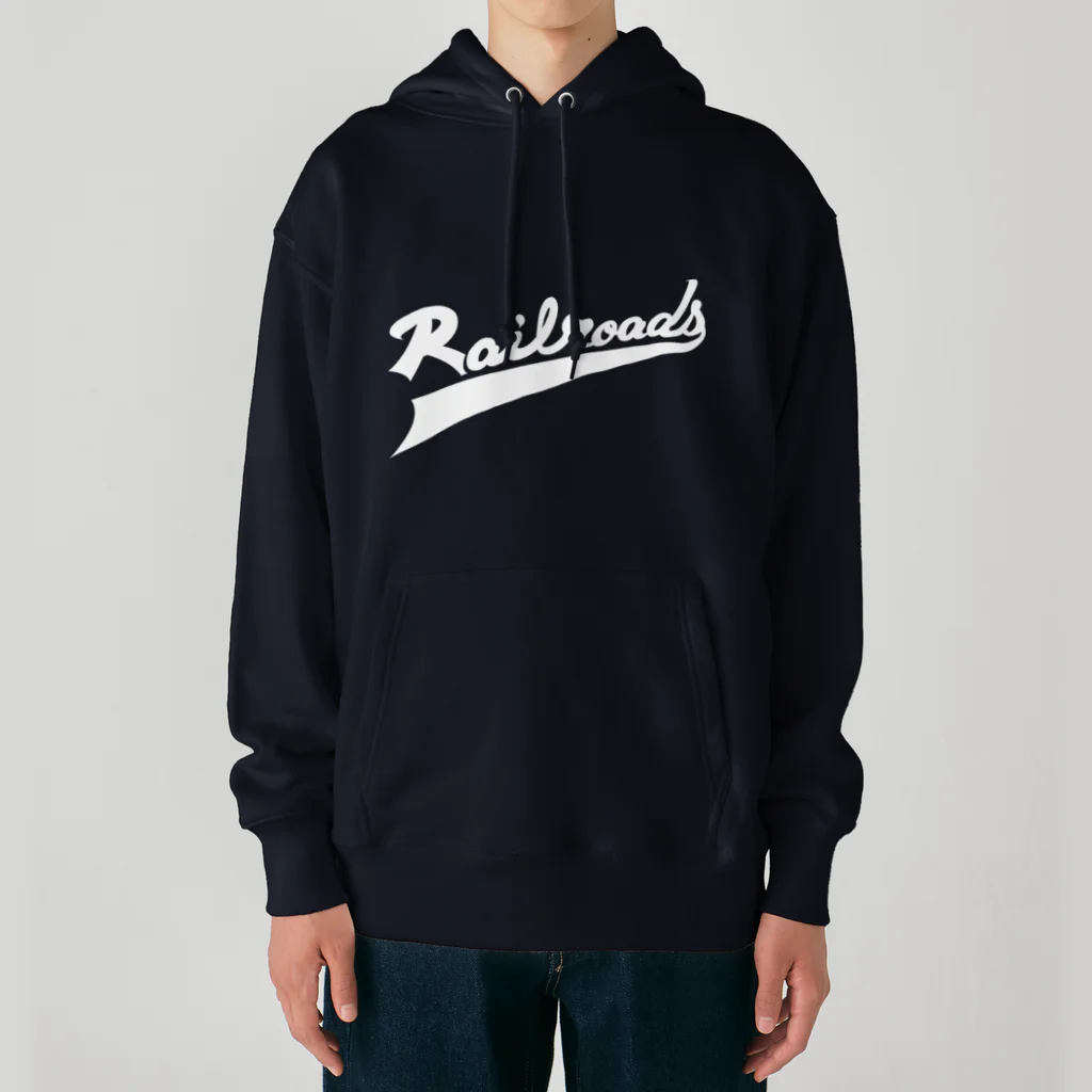 PoooompadoooourのRailroadsロゴタイプ　しろ Heavyweight Hoodie