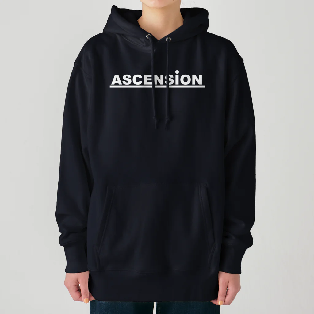 TシャツジャパンSUZURI店🇯🇵のアセンション（ASCENSION）白文字 ヘビーウェイトパーカー