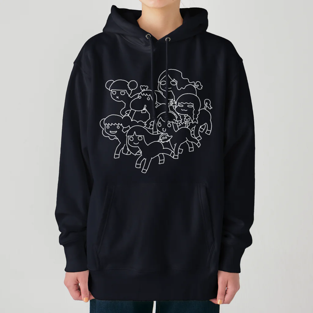 キノコマニアックの麻理子ちゃんダービー(ホワイト) Heavyweight Hoodie