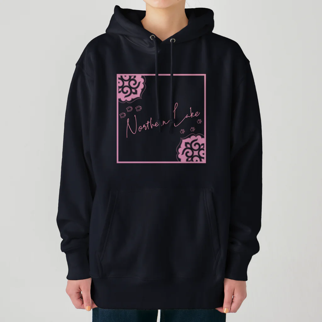 Loveuma. official shopのNorthern Lake's Ainu pattern（pink） Heavyweight Hoodie