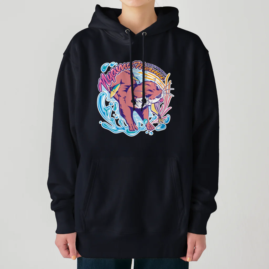 カワウソとフルーツの𝙎𝙩𝙧𝙚𝙚𝙩 𝙆𝙖𝙬𝙖𝙪𝙨𝙤 - 𝙎𝙥𝙡𝙖𝙨𝙝 - Heavyweight Hoodie