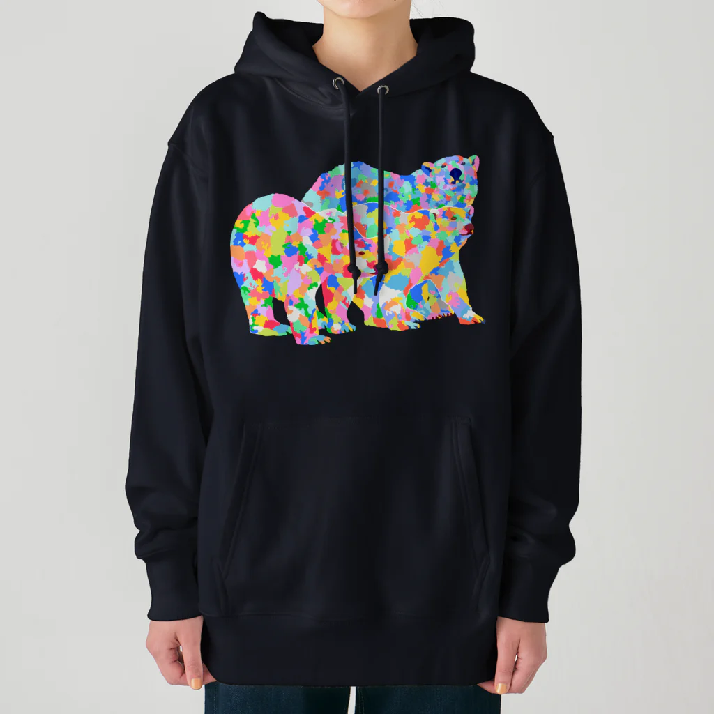 meiroのカラフルなシロクマ Heavyweight Hoodie