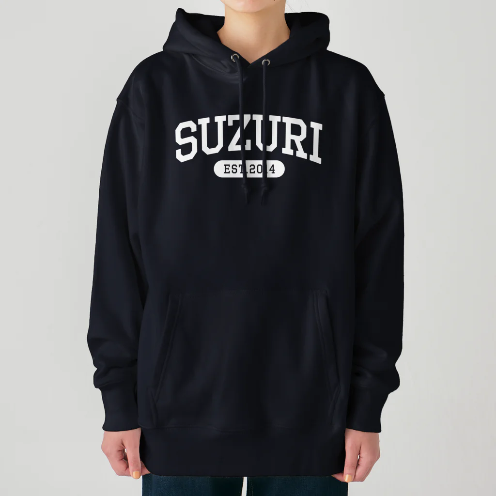 忍者スリスリくんのSUZURI University (White) Heavyweight Hoodie
