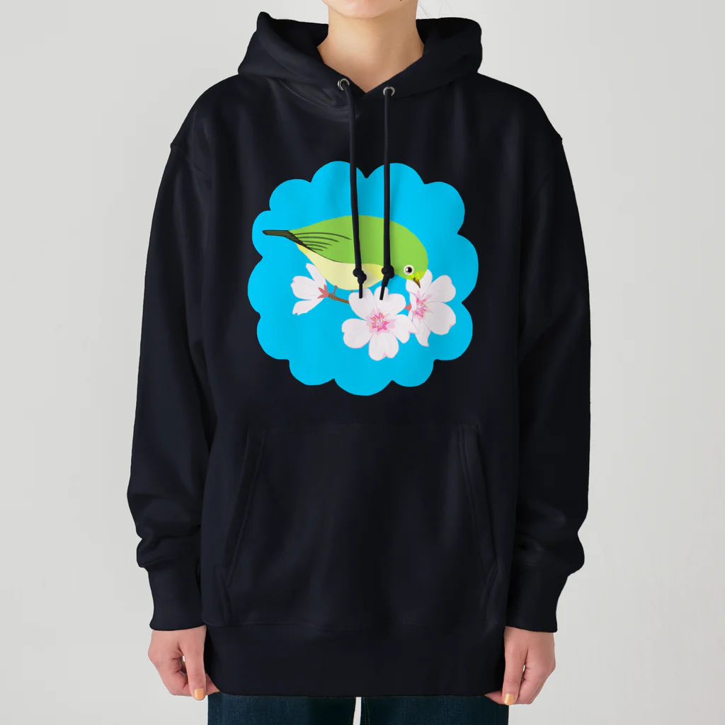 LalaHangeulの桜とメジロさん Heavyweight Hoodie