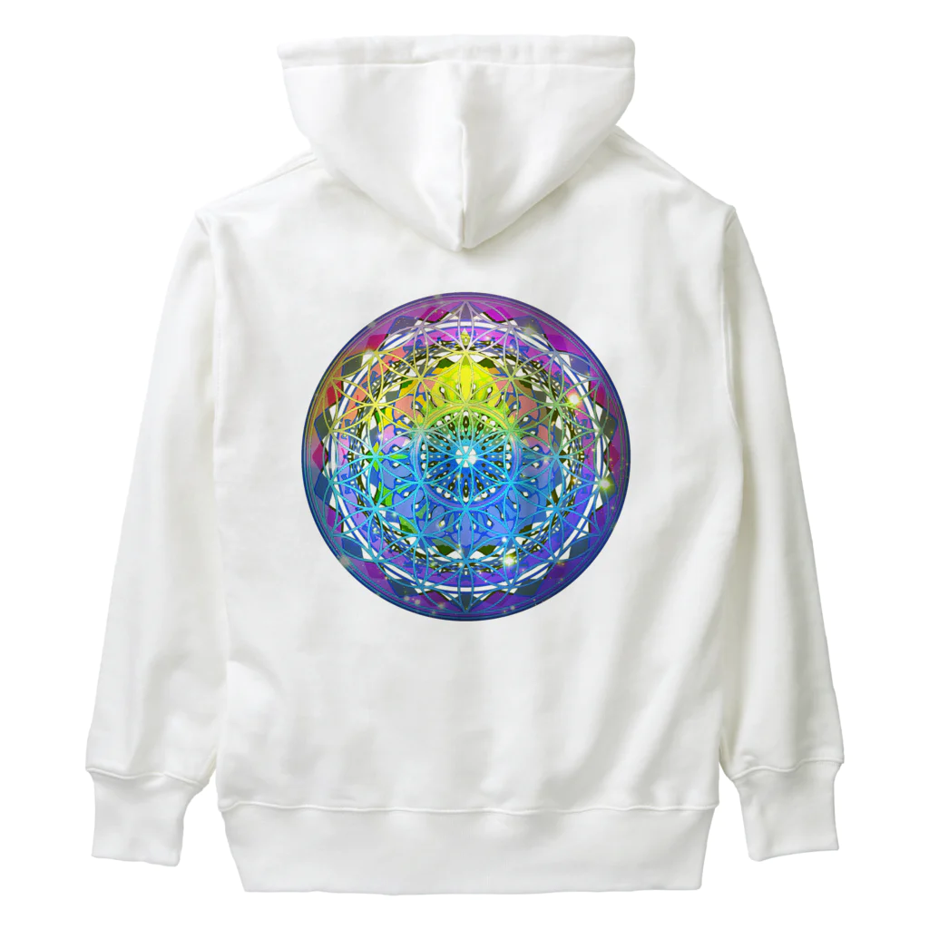 💖宇宙整体♪🌈♪こころからだチャンネル♪💖のFlower of Life STAR rights Heavyweight Hoodie