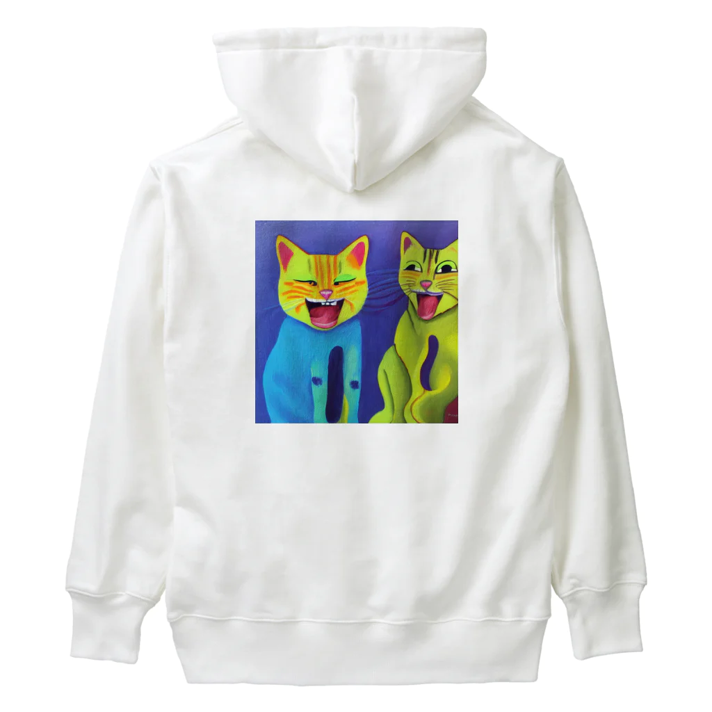 withCatsの裏の路地でウヒャウヒャ笑う猫2匹 Heavyweight Hoodie