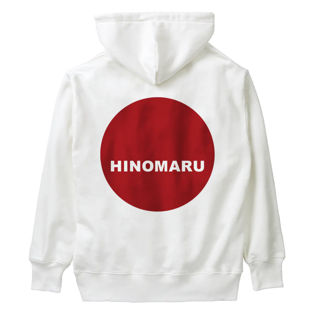 HI-IZURUのHIｰIZURU（黒文字）背中にHINOMARU国　国旗　ヘビーウェイトパーカー Heavyweight Hoodie