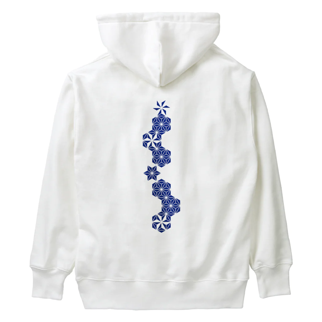 cuuyabowの麻の葉NAVY Heavyweight Hoodie