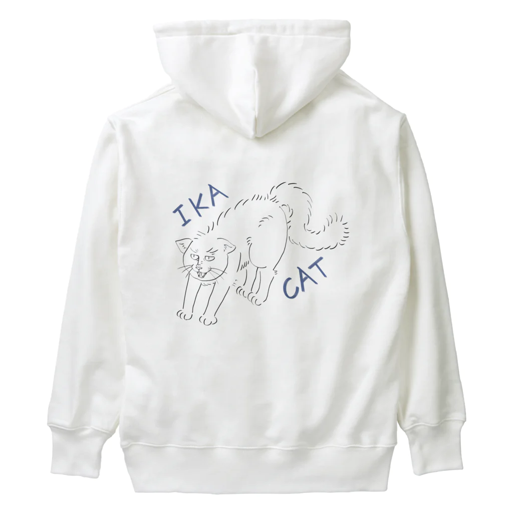 Potapoteのイカキャット(ブルー) Heavyweight Hoodie