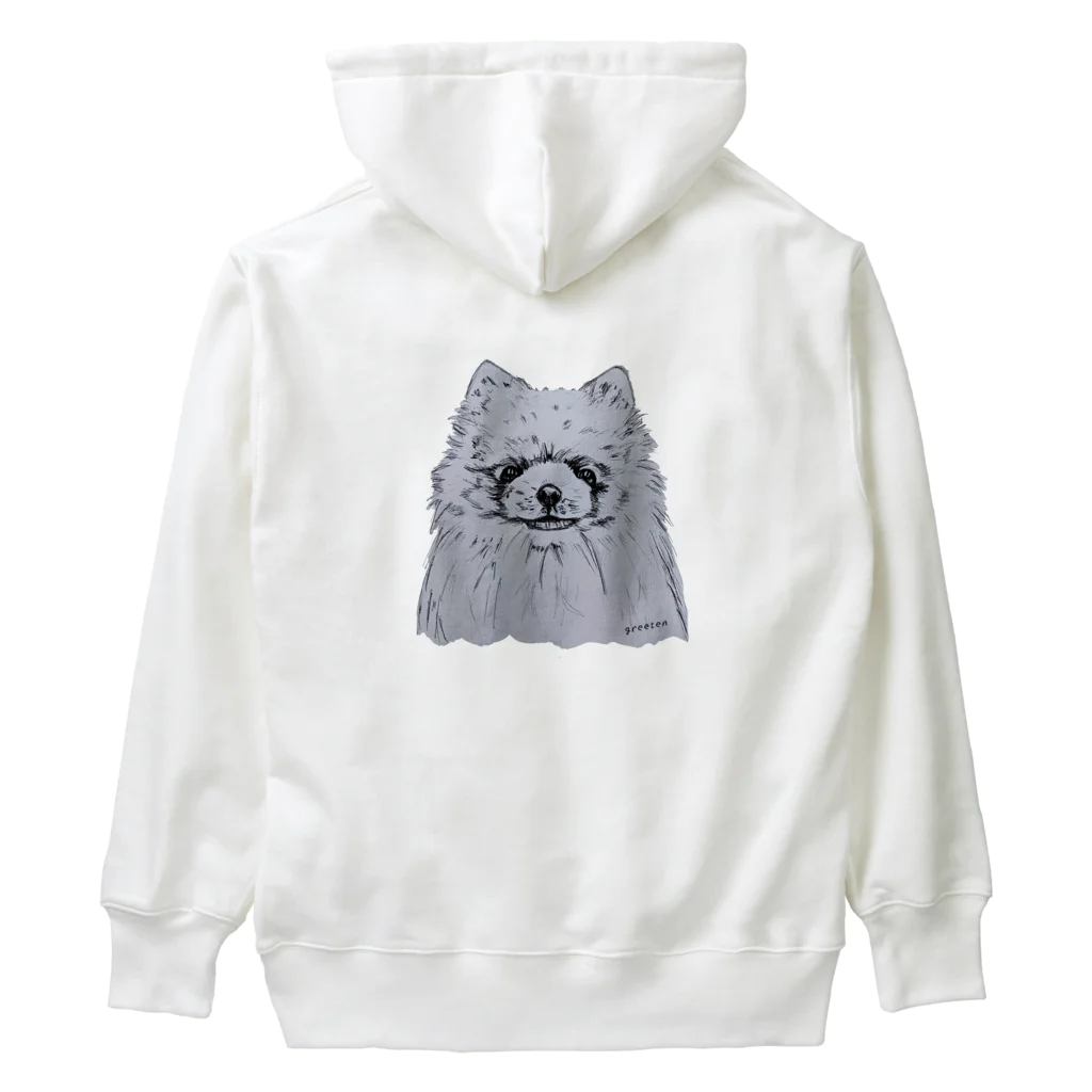 greetenのポメラニアン　アート犬 Heavyweight Hoodie