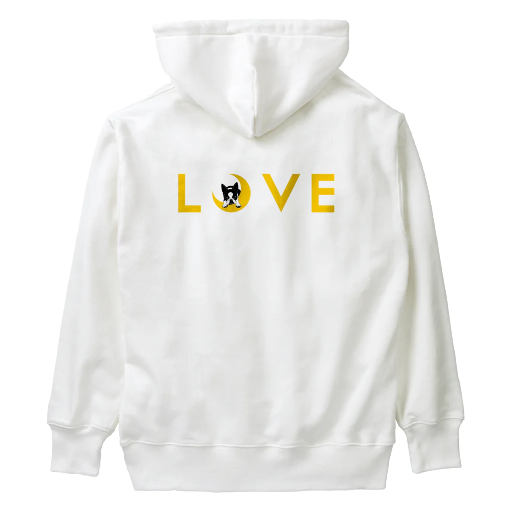 コチ(ボストンテリア)のバックプリント:ボストンテリア(月LOVE)[v2.8k] Heavyweight Hoodie