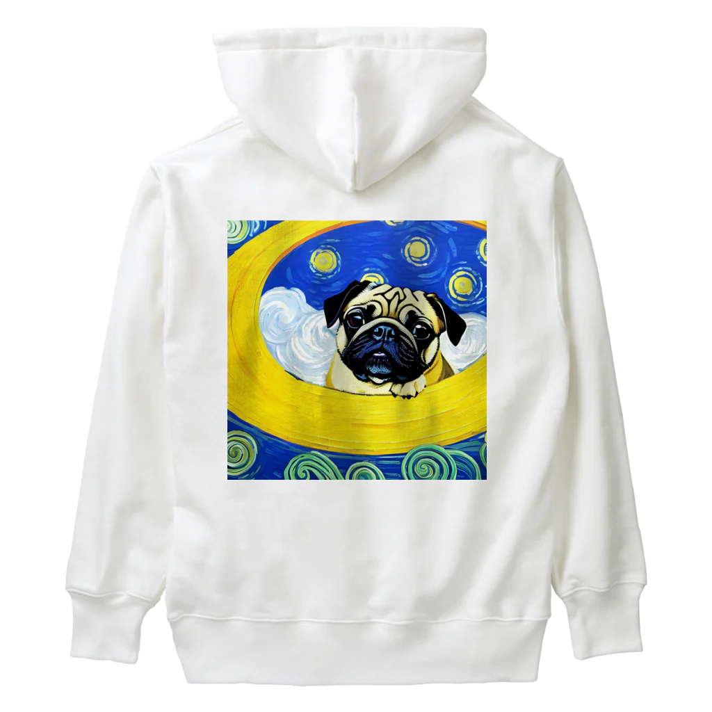 ハッピー・ディライト・ストアの癒しのパグ Heavyweight Hoodie