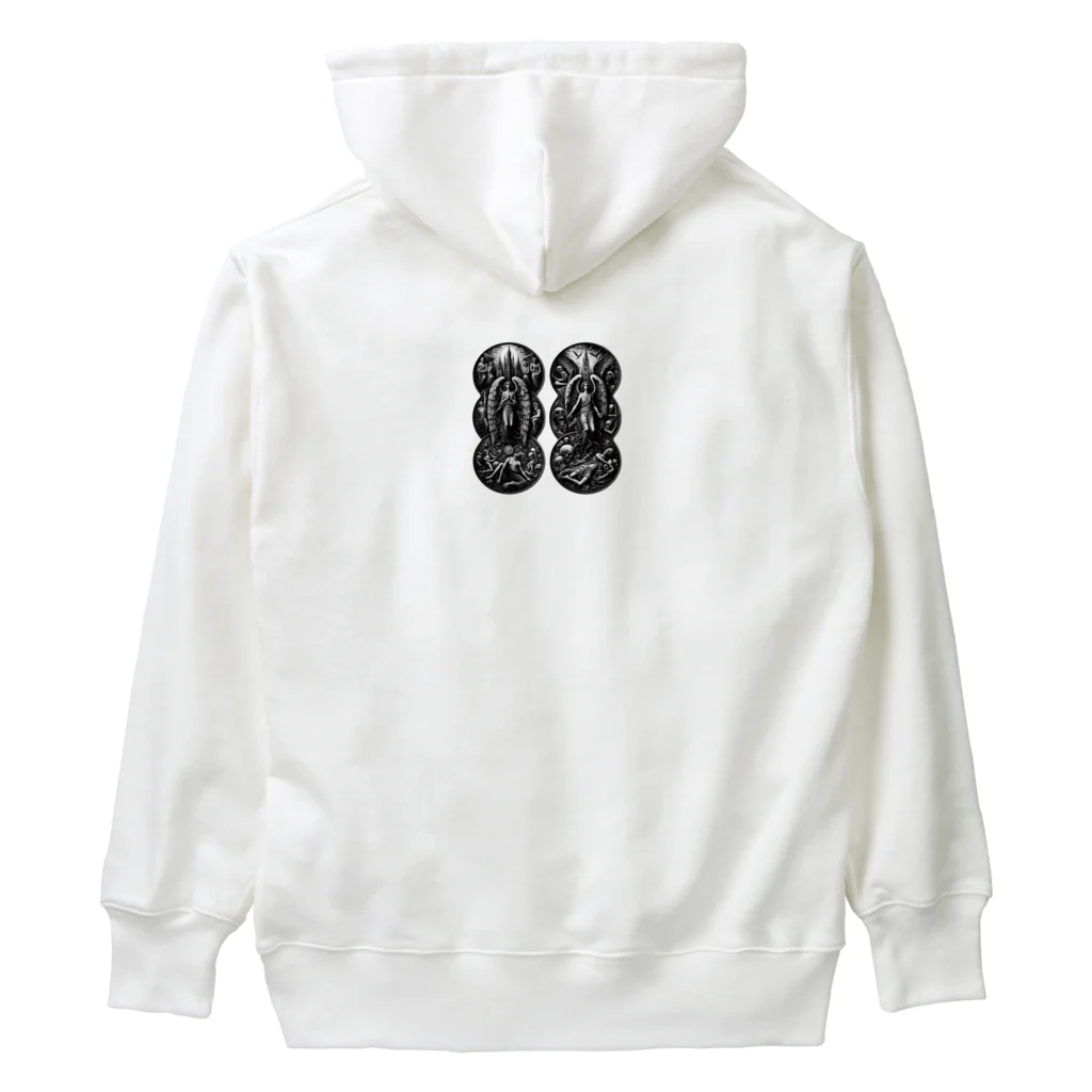 3匹の黒猫 ショップの天使と堕天使 Heavyweight Hoodie