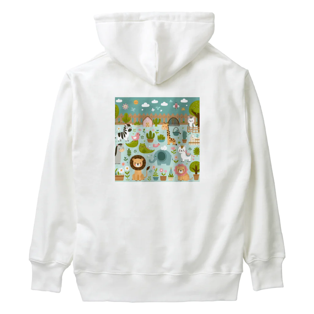 ニューライフマサラショップのワクワク動物園の愉快な仲間たち♪ Heavyweight Hoodie