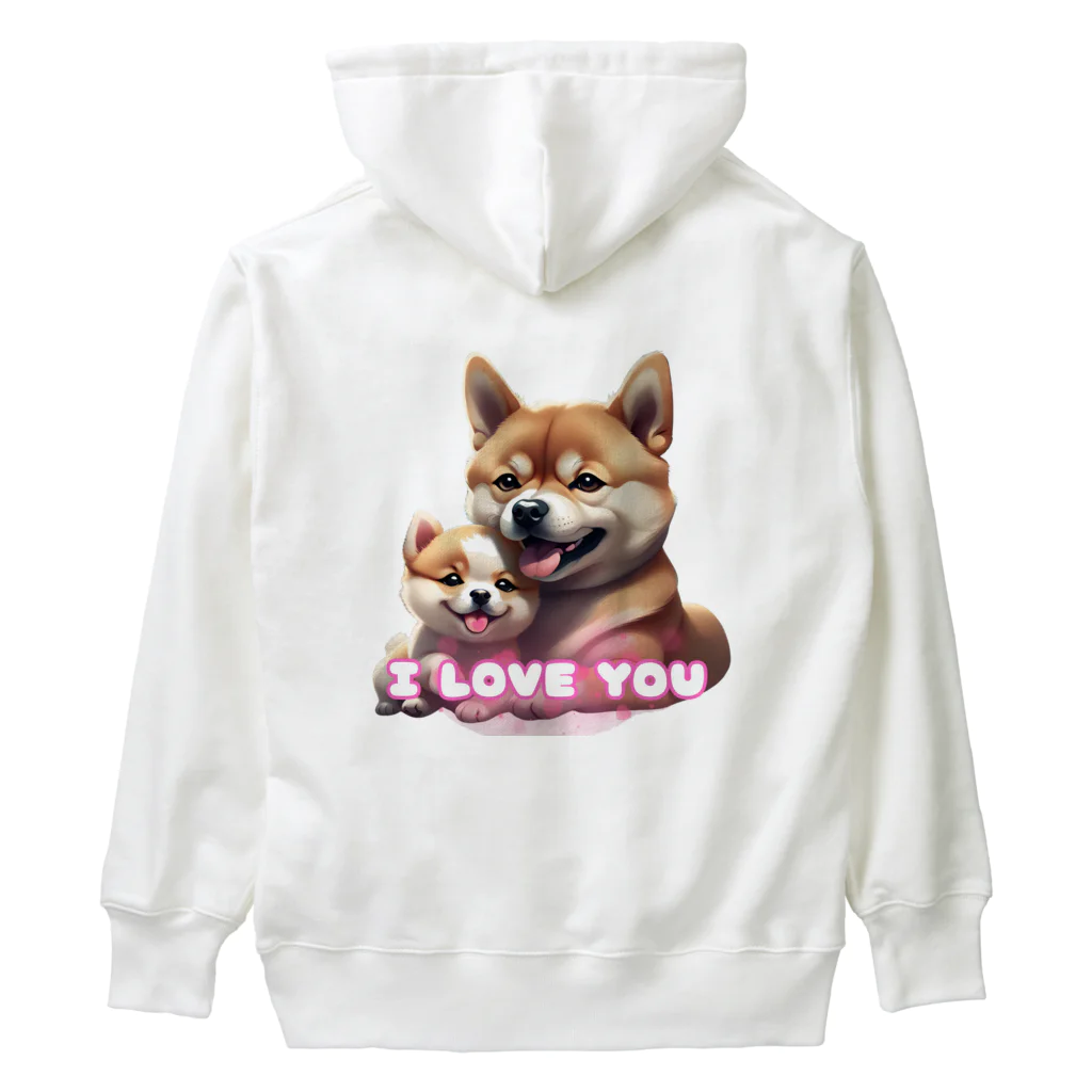 Carl.FamilyのＩLOVEわんちゃん【柴犬】 Heavyweight Hoodie