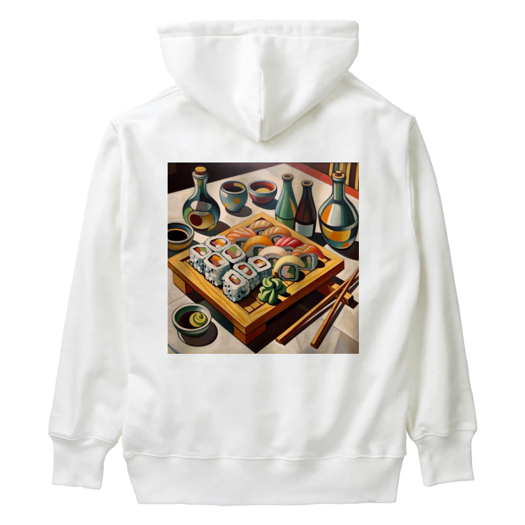 happiness_shopの美しい寿司の絵画 Heavyweight Hoodie