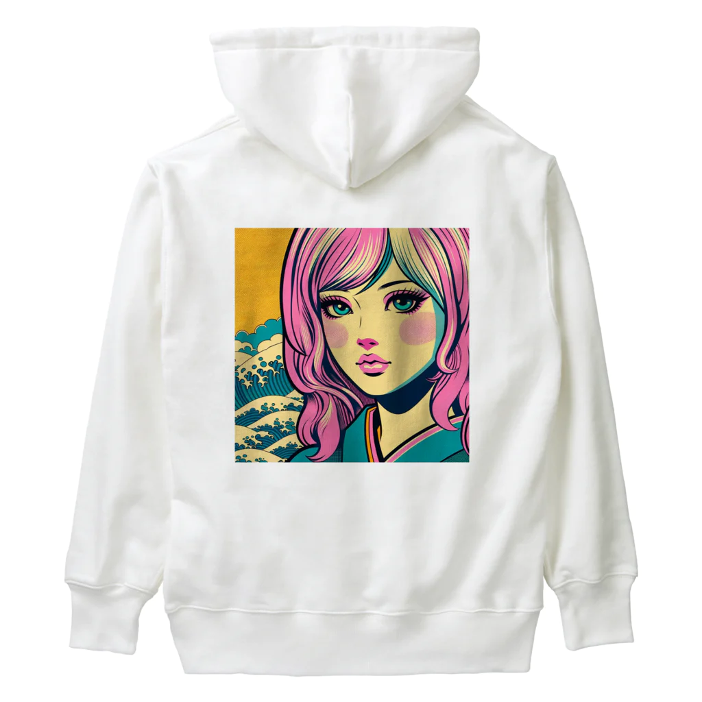 Sunlit Horizonの令和・浮世絵ギャル Heavyweight Hoodie