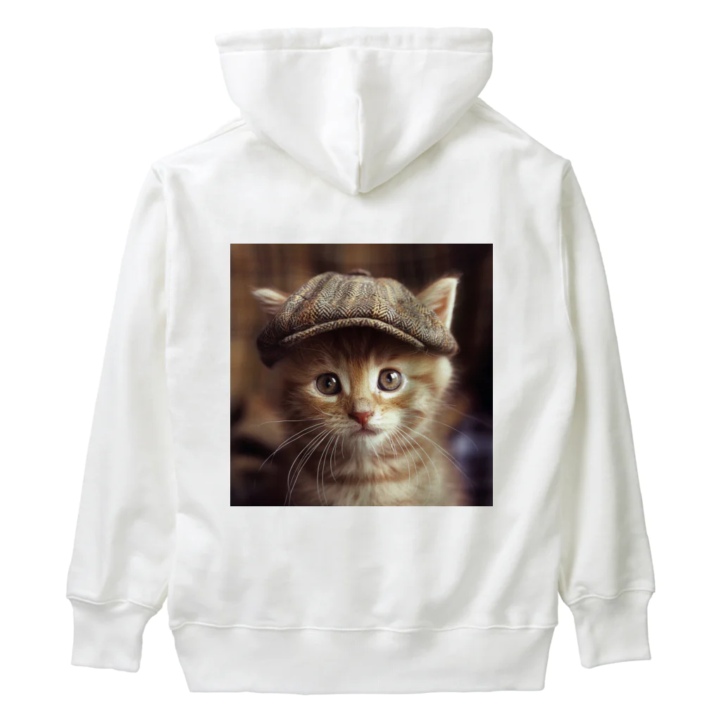 AQUAMETAVERSEのキャップを被った猫 アメジスト 2846 Heavyweight Hoodie