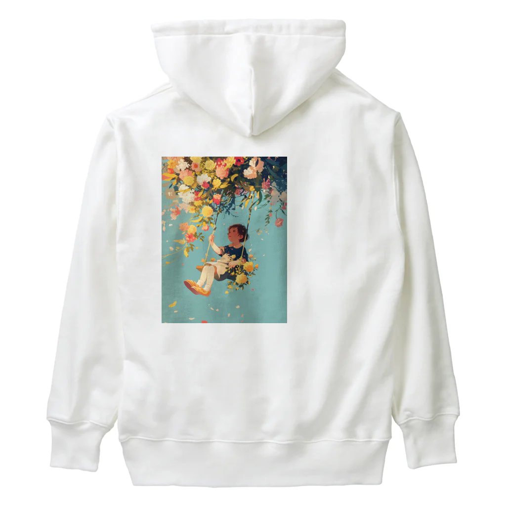 AQUAMETAVERSEの花ブランコに揺られ喜ぶ女の子　ラフルール　1859 Heavyweight Hoodie