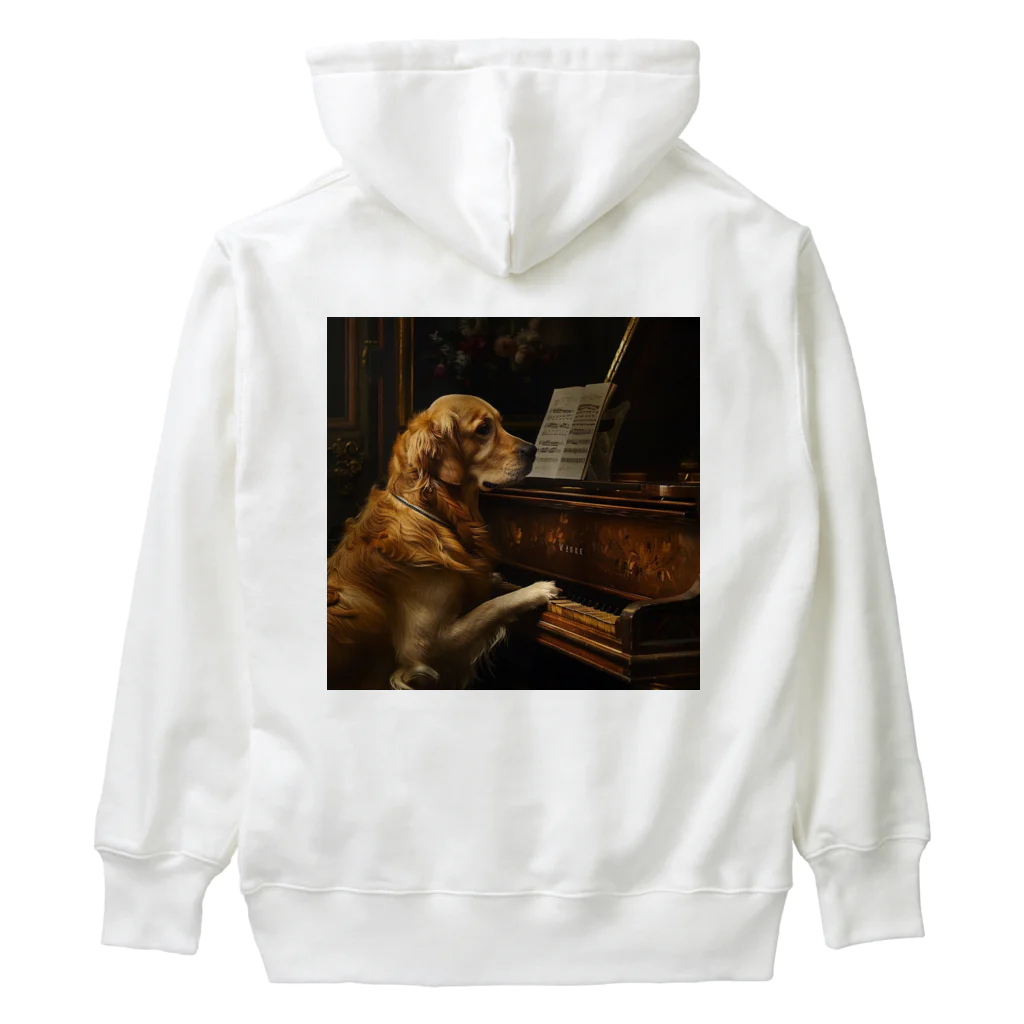 SSparrowのピアノを弾く犬 Heavyweight Hoodie