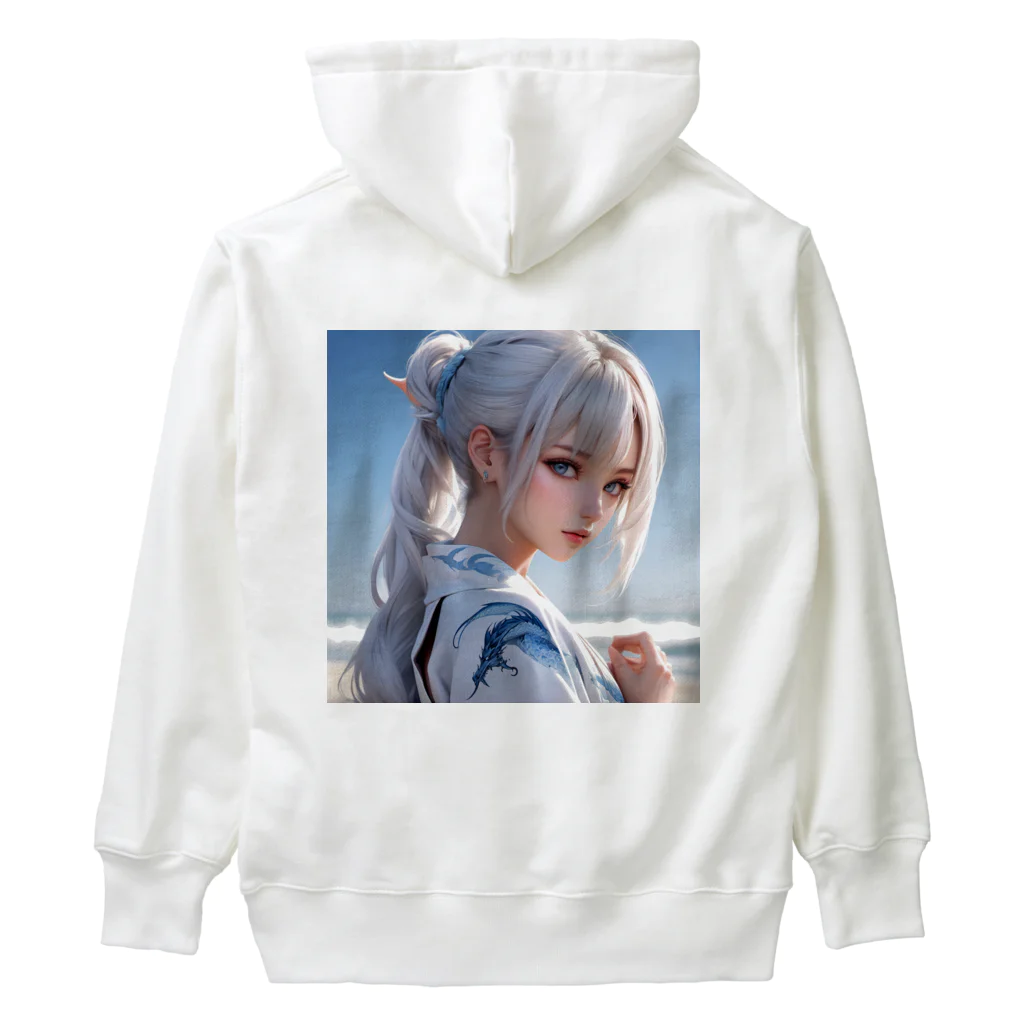 スカ次郎ショップの白髪和服美女シリーズ0001 Heavyweight Hoodie