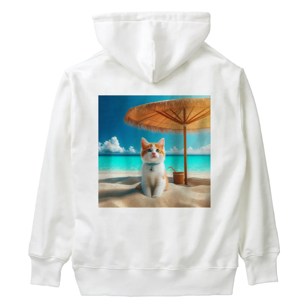 猫と紡ぐ物語の南国の海で一時のバカンスを楽しむ Heavyweight Hoodie