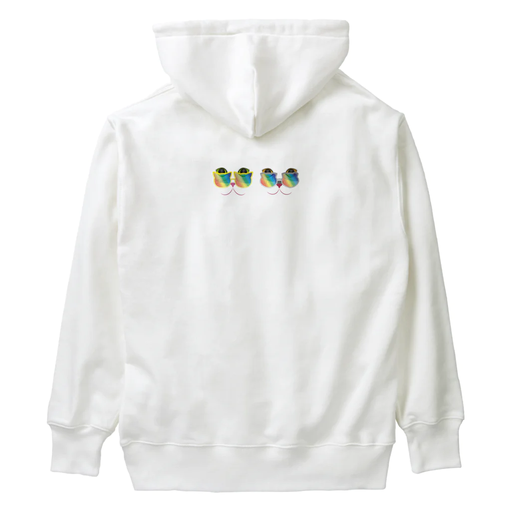 MolKaronの猫のＭｏｌとＫａｒｏｎ　虹色サングラス Heavyweight Hoodie