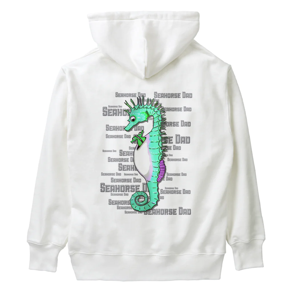 LalaHangeulのSeahorse Dad　グリーン　バックプリント Heavyweight Hoodie