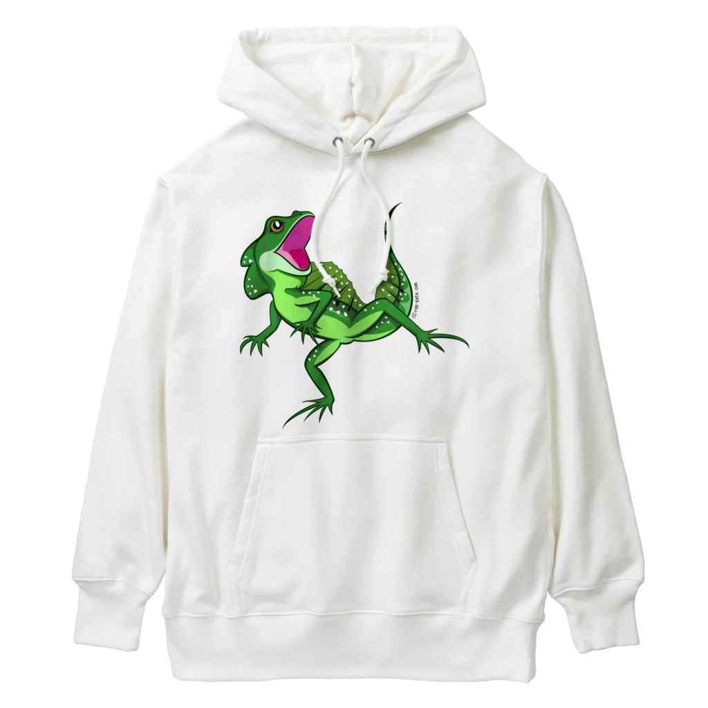 もむのふの爬虫類グッズやさんの水辺の忍者グリーンバシリスク Heavyweight Hoodie