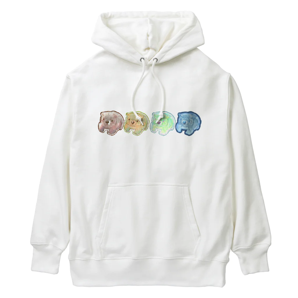 nagoshu754のカラフル　ウォンバット　4色集合 Heavyweight Hoodie