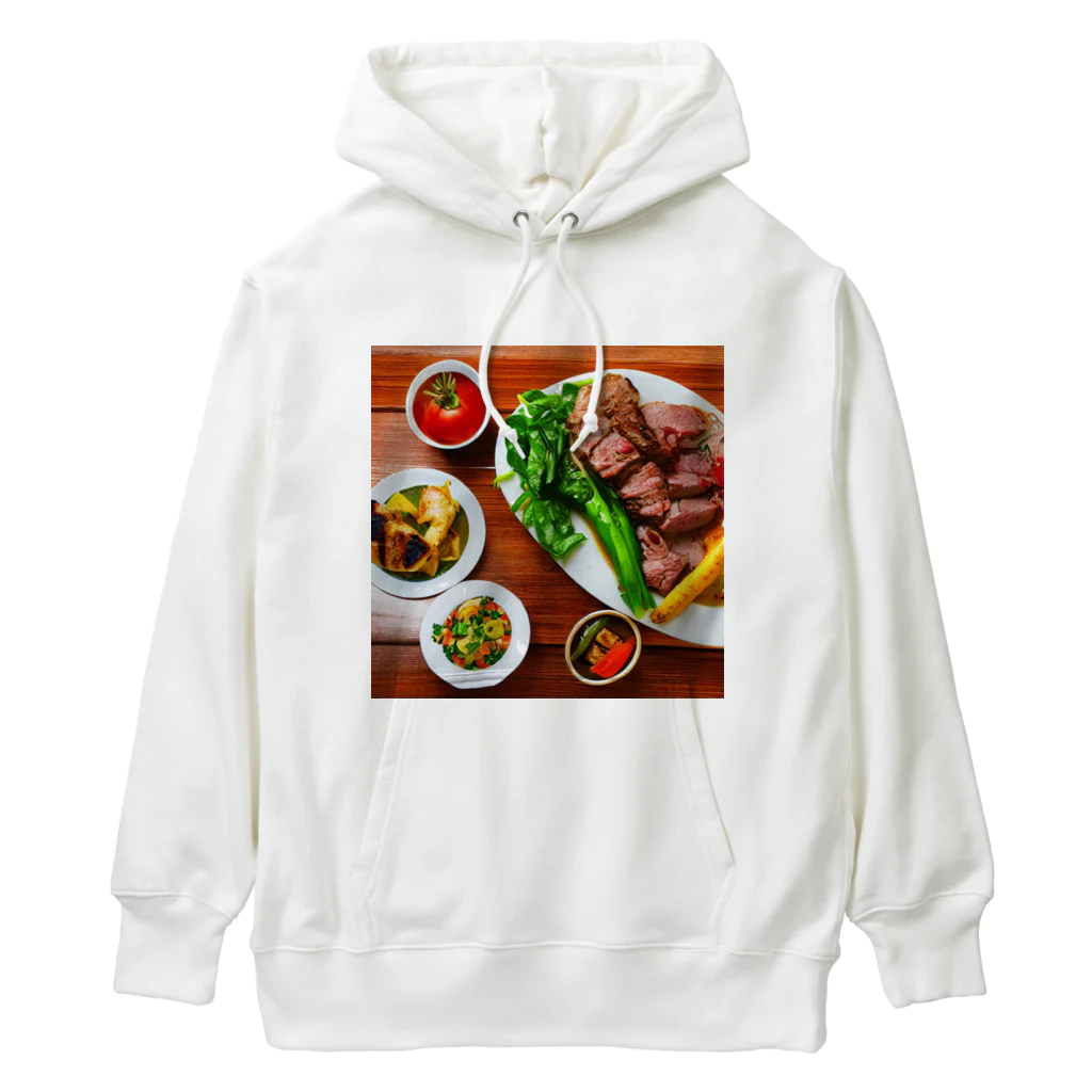 イラストTシャツ【ULTIMATE】の焼肉定食さん ヘビーウェイトパーカー