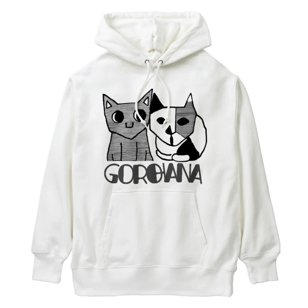 宇宙の真理ナビゲーターSunsCrystal's Shopの【猫】目覚めた猫の漫画『ごろとはな』-GOROHANA- Heavyweight Hoodie