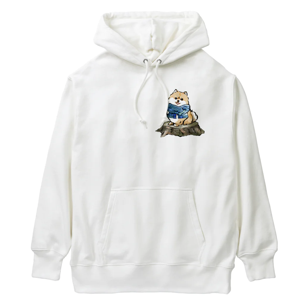 犬グッズの店しえるぶるーのマフラー犬　ポメラニアン Heavyweight Hoodie