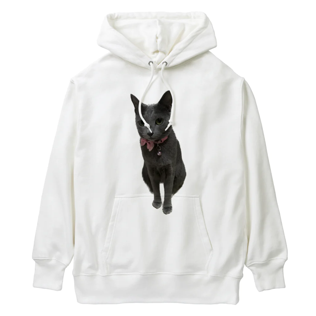 ロシアンブルーのモナとモモのロシアンブルーのモモさん Heavyweight Hoodie