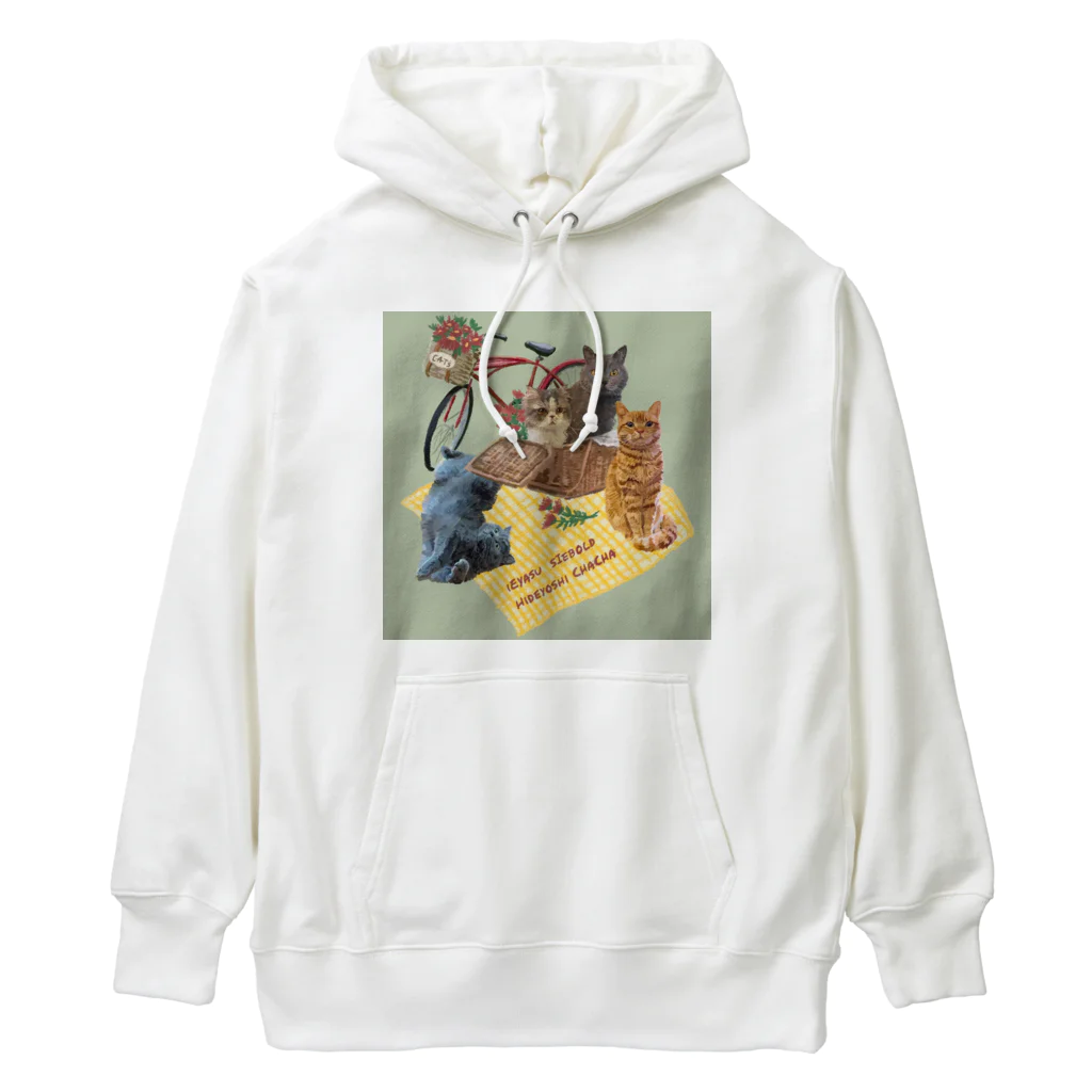 猫のイラスト屋さんのChahideyasuc　hareame Heavyweight Hoodie