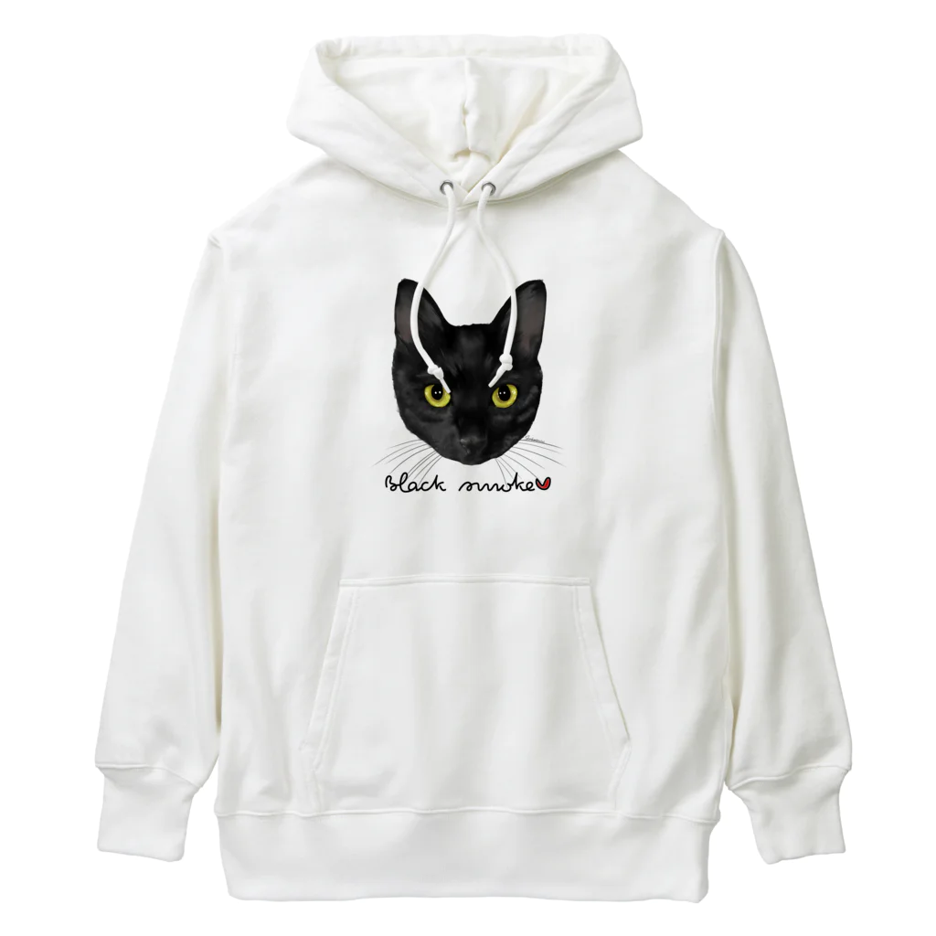 しろくまるいるいと動物たちのブラックスモークタビー Heavyweight Hoodie