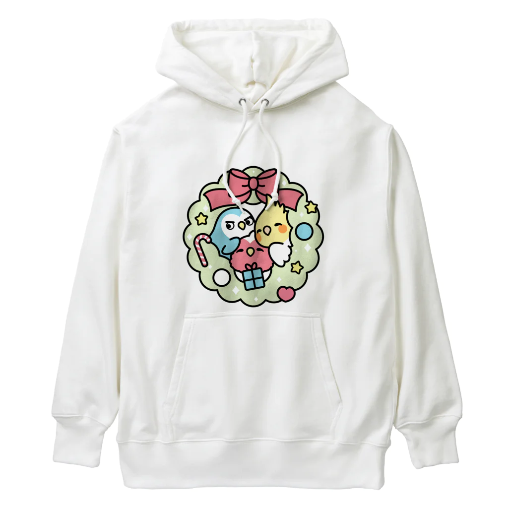 Cody the Lovebirdの 1 アイテムズ クリスマスリース コザクラインコ、オカメインコ Chubby Bird Heavyweight Hoodie