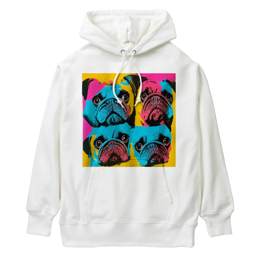 TakashiSのsurprised face pug Heavyweight Hoodie