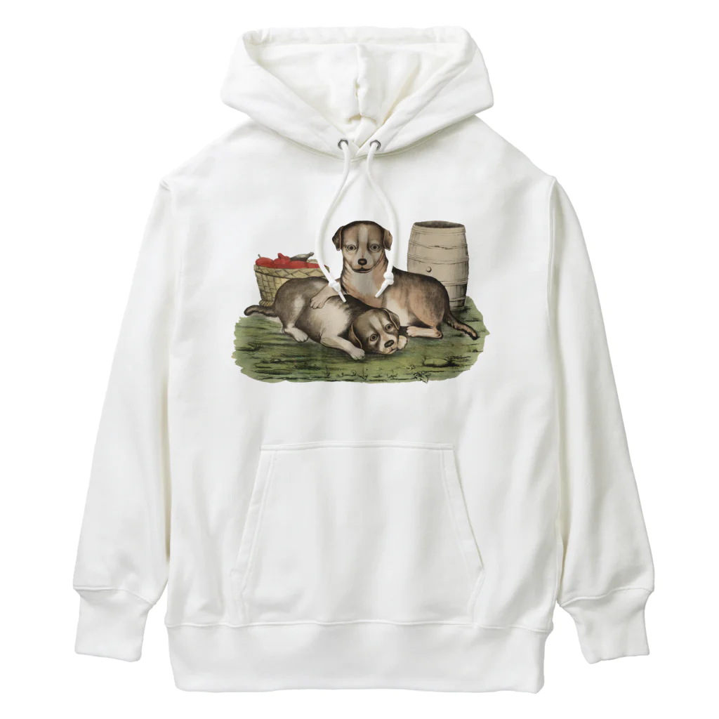 Saza-nami Antique designの２匹の犬 Heavyweight Hoodie